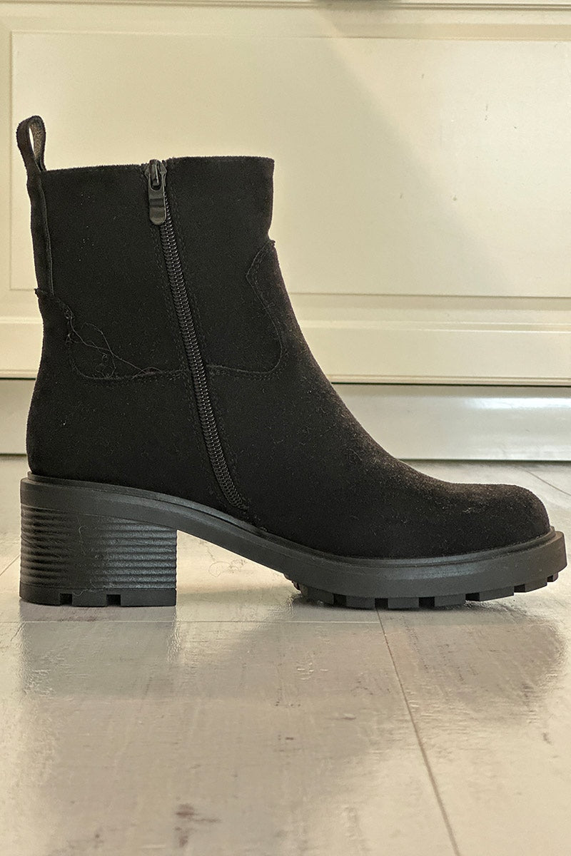 Boots noires à talon cranté étoile en strass — 5