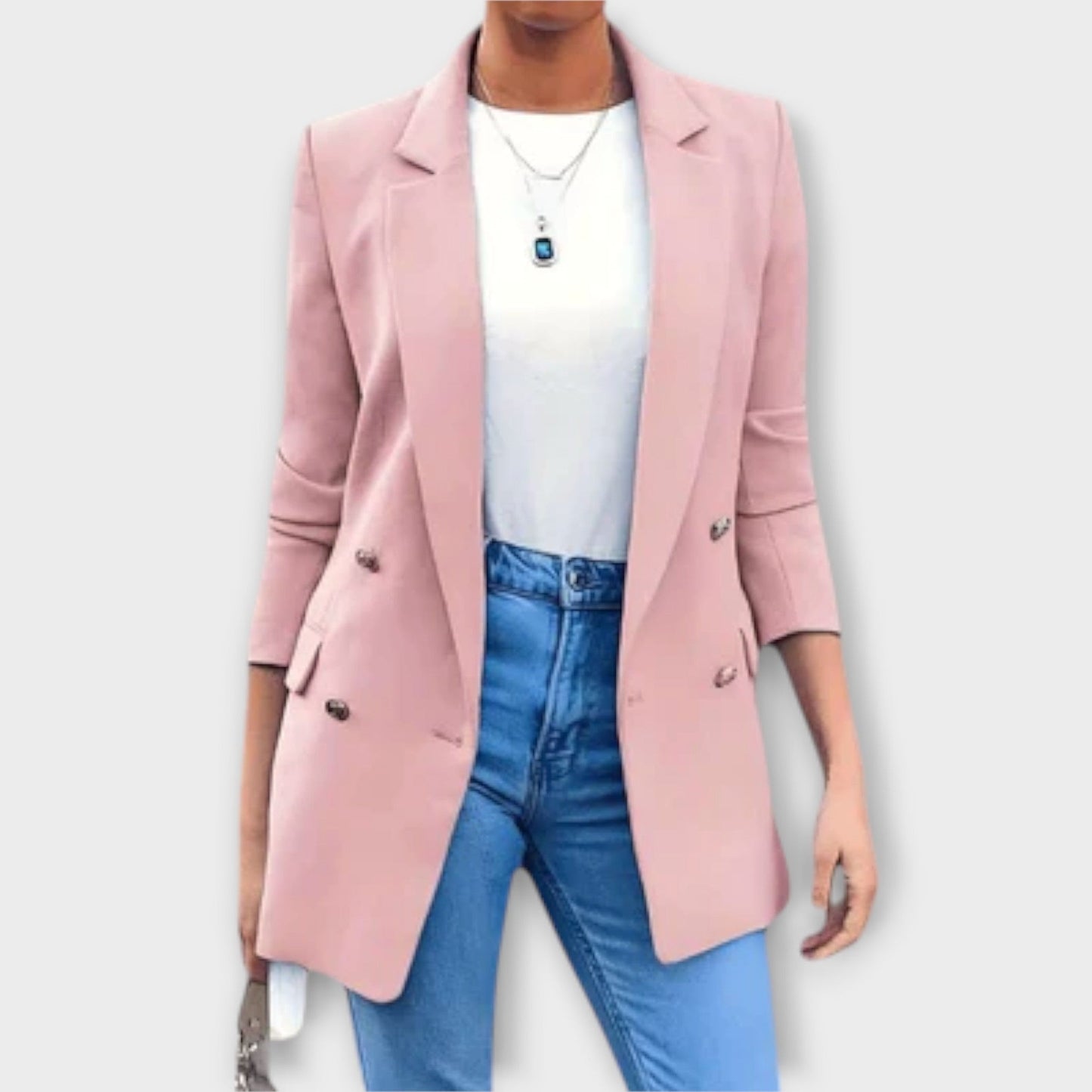 Liina | Blazer Oversize Double Boutonnage à Manches 3/4 pour Femme