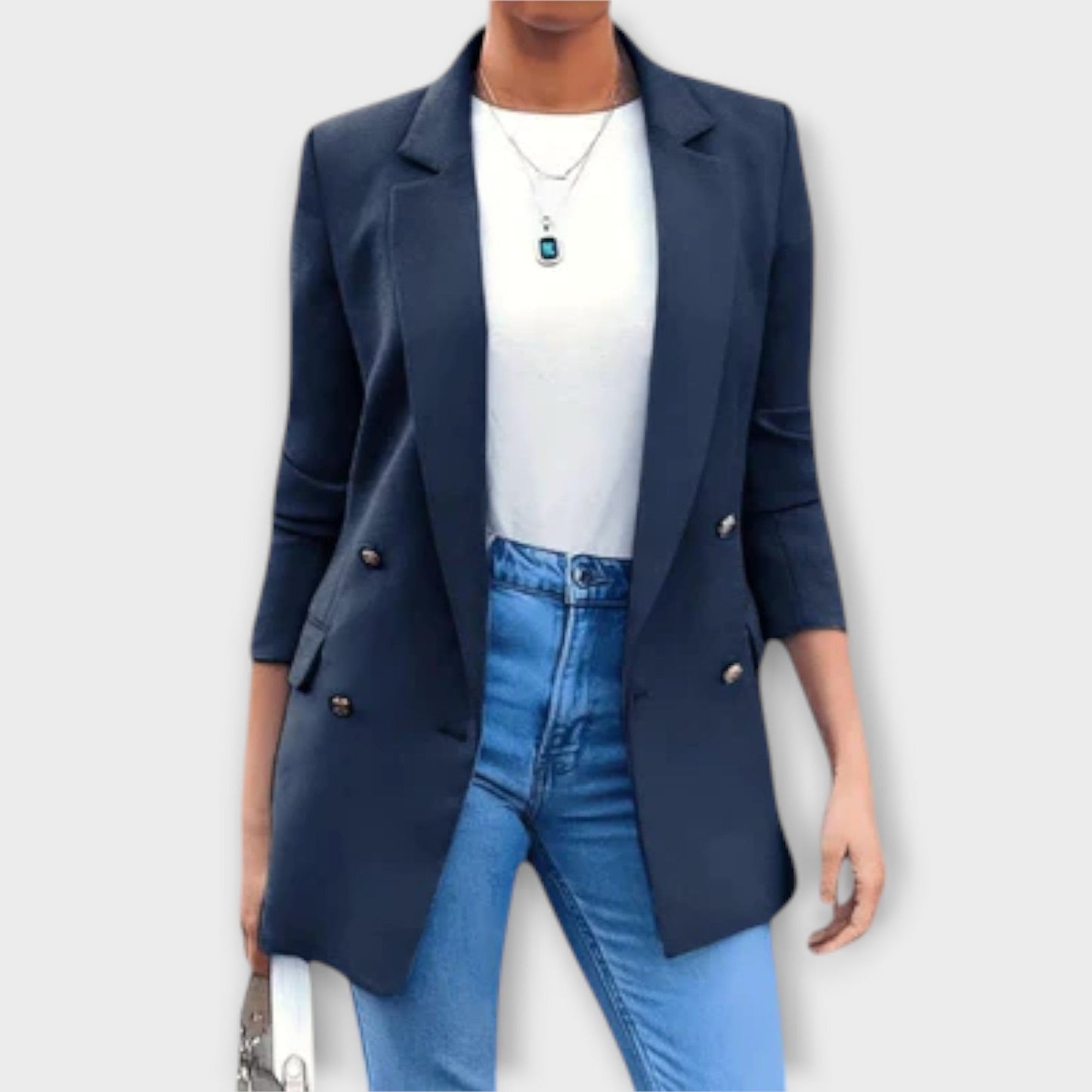 Liina | Blazer Oversize Double Boutonnage à Manches 3/4 pour Femme