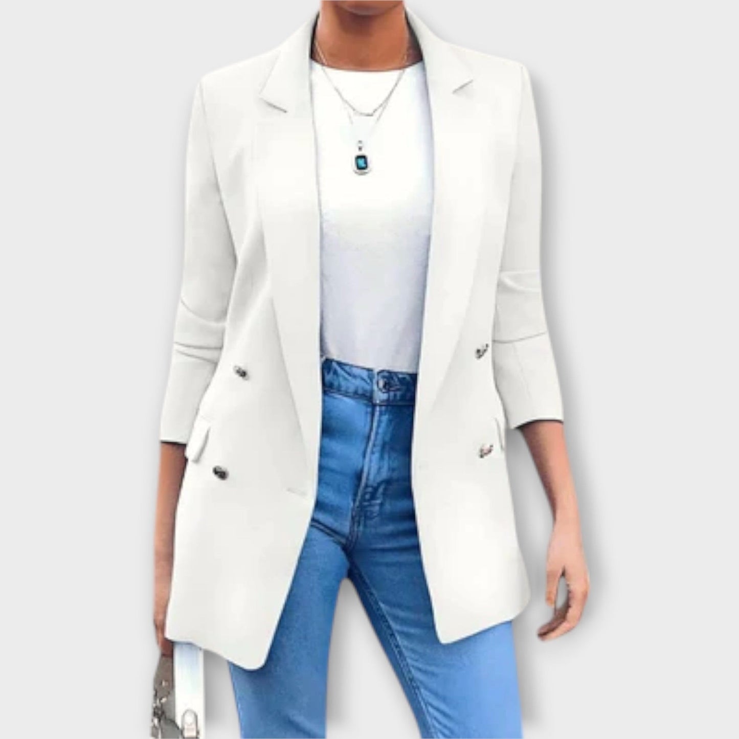 Liina | Blazer Oversize Double Boutonnage à Manches 3/4 pour Femme