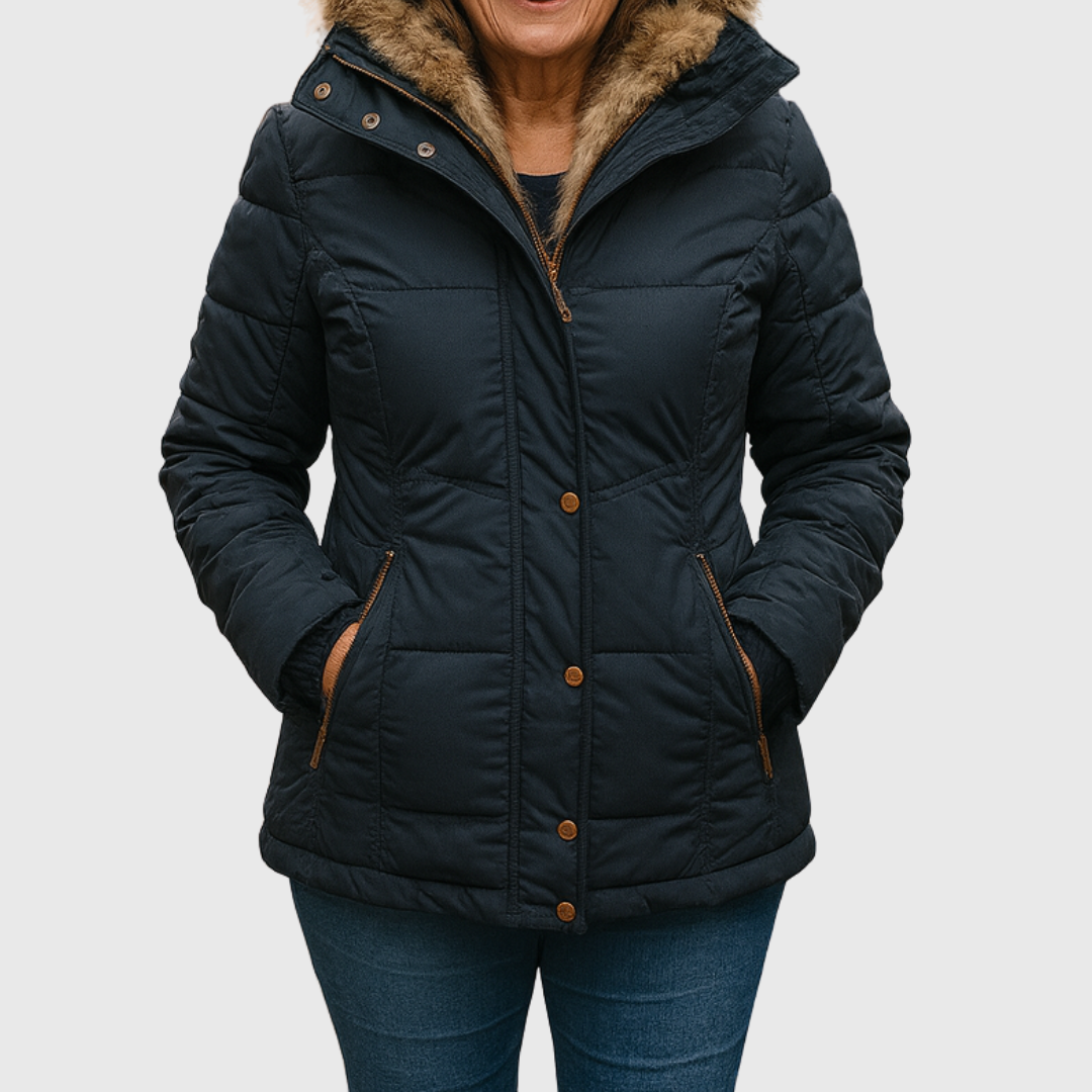 Emine | Doudoune d'Hiver à Capuche Fourrure pour Femme