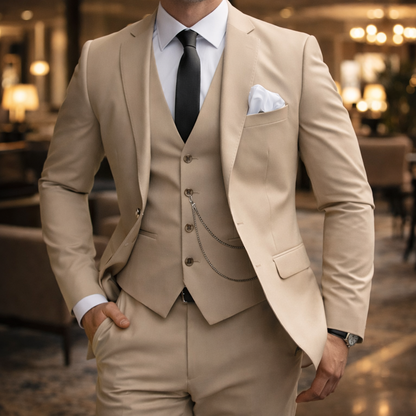 Le Costume Slim Fit 3 Pièces Silverwood pour Homme – Ensemble Élégant Blazer, Gilet & Pantalon — 8