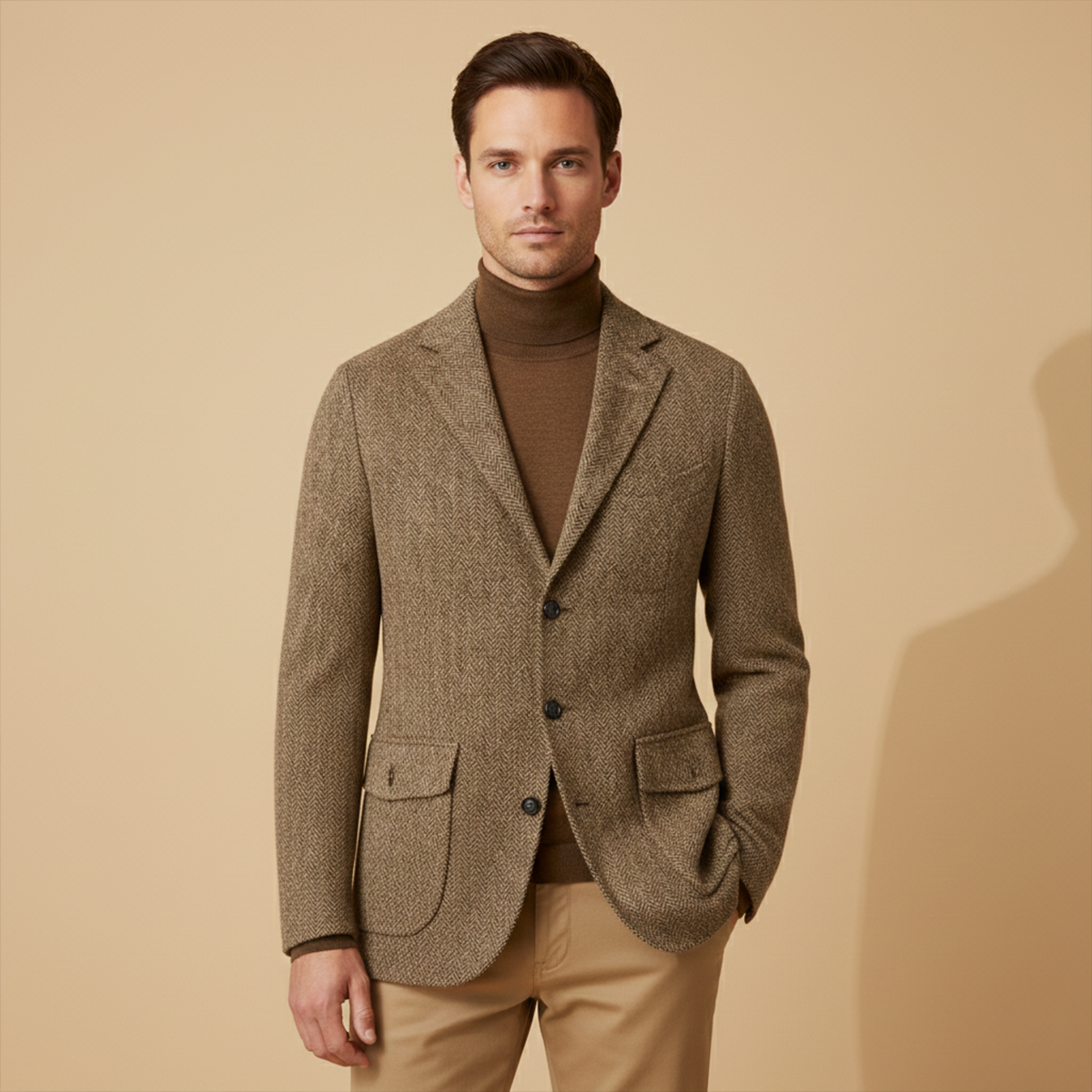 Le Blazer en Laine Herringbone à Boutonnage Simple pour Homme Soveria — 6