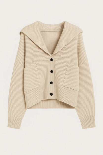 Élodie | Cardigan en Maille Côtelée à Col Châle pour Femme
