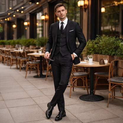 Le Costume Slim Fit 3 Pièces Silverwood pour Homme – Ensemble Élégant Blazer, Gilet & Pantalon — 7