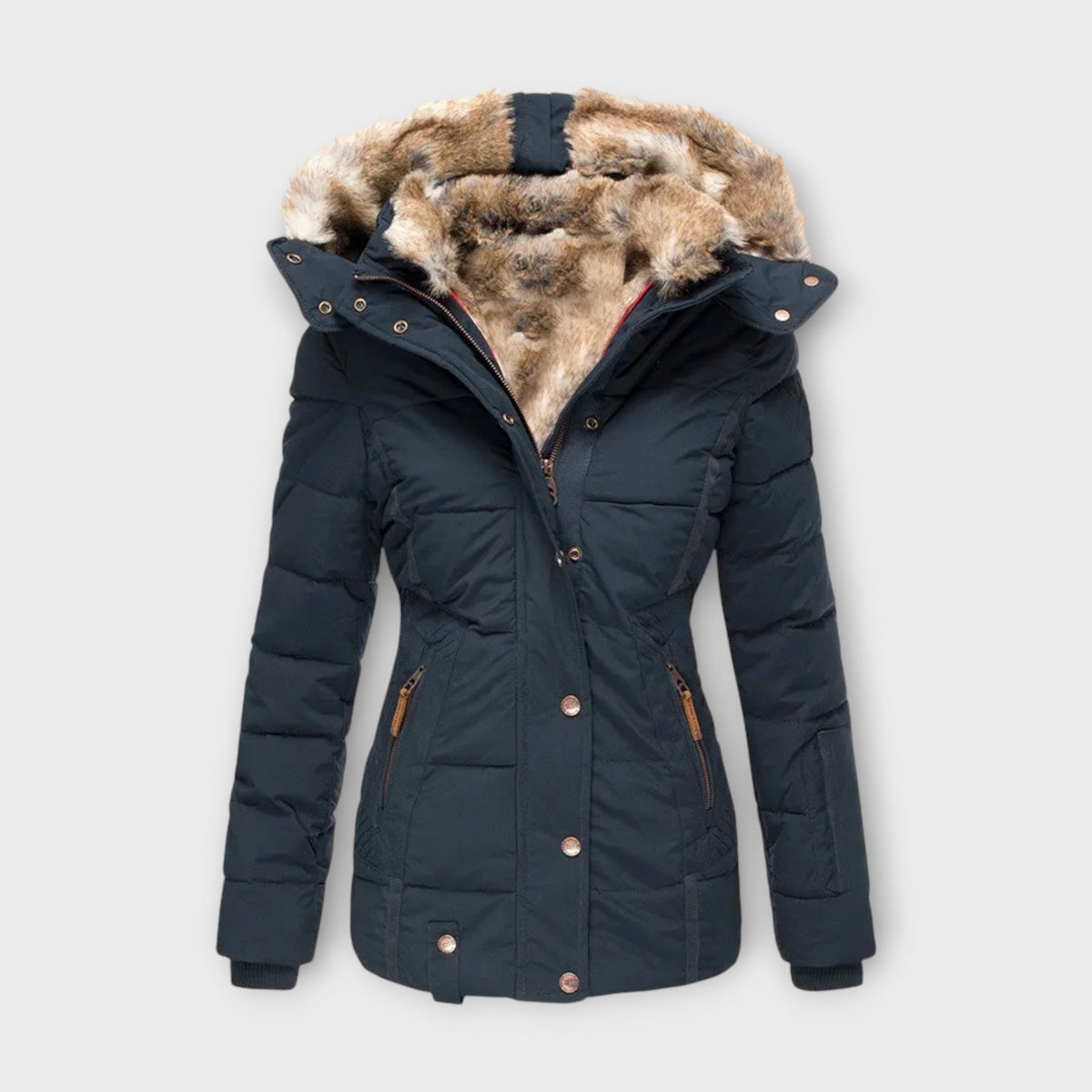 Emine | Doudoune d'Hiver à Capuche Fourrure pour Femme