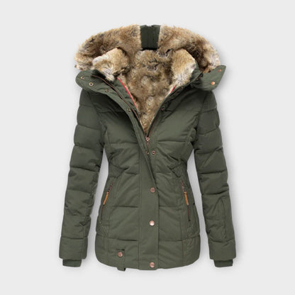 Emine | Doudoune d'Hiver à Capuche Fourrure pour Femme