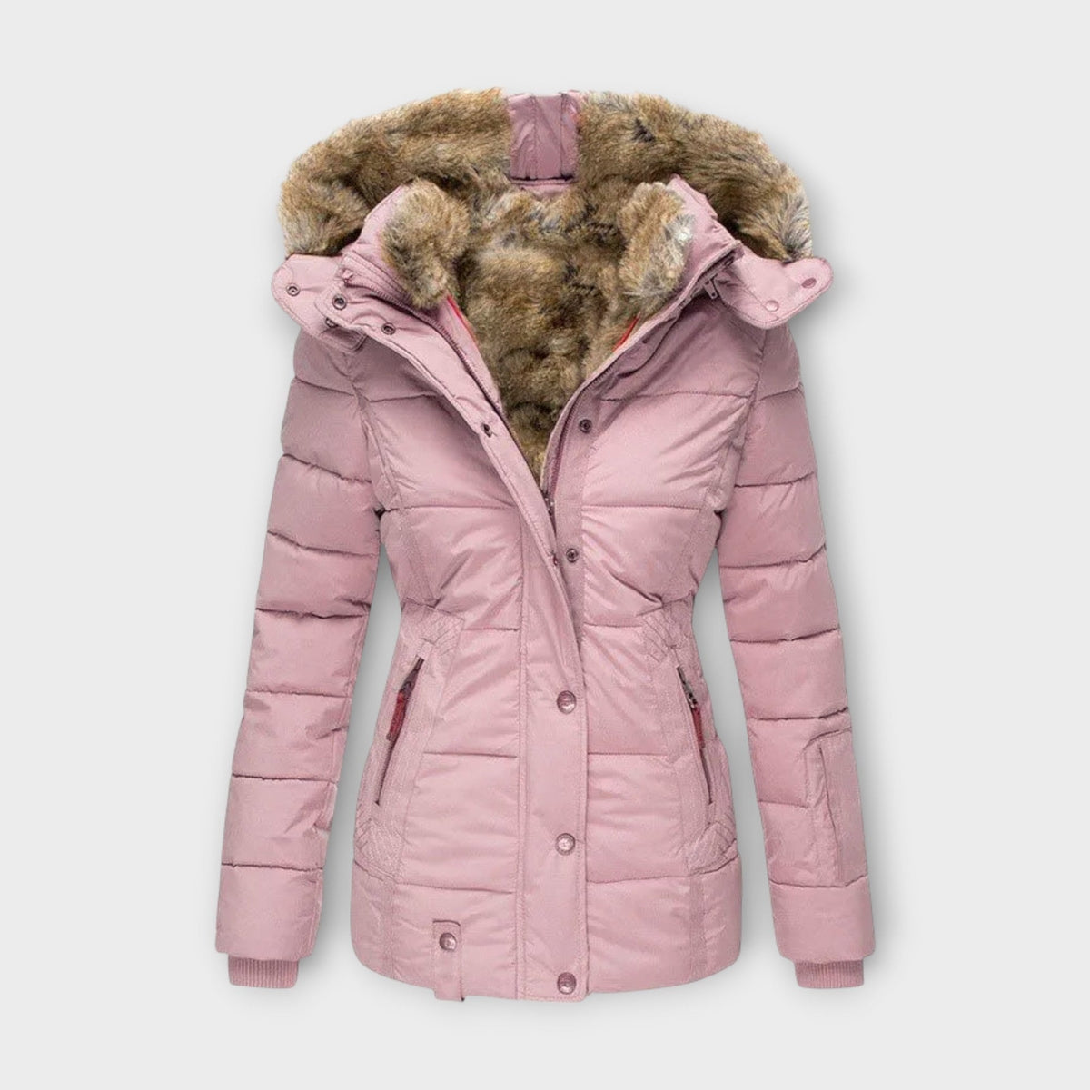 Emine | Doudoune d'Hiver à Capuche Fourrure pour Femme