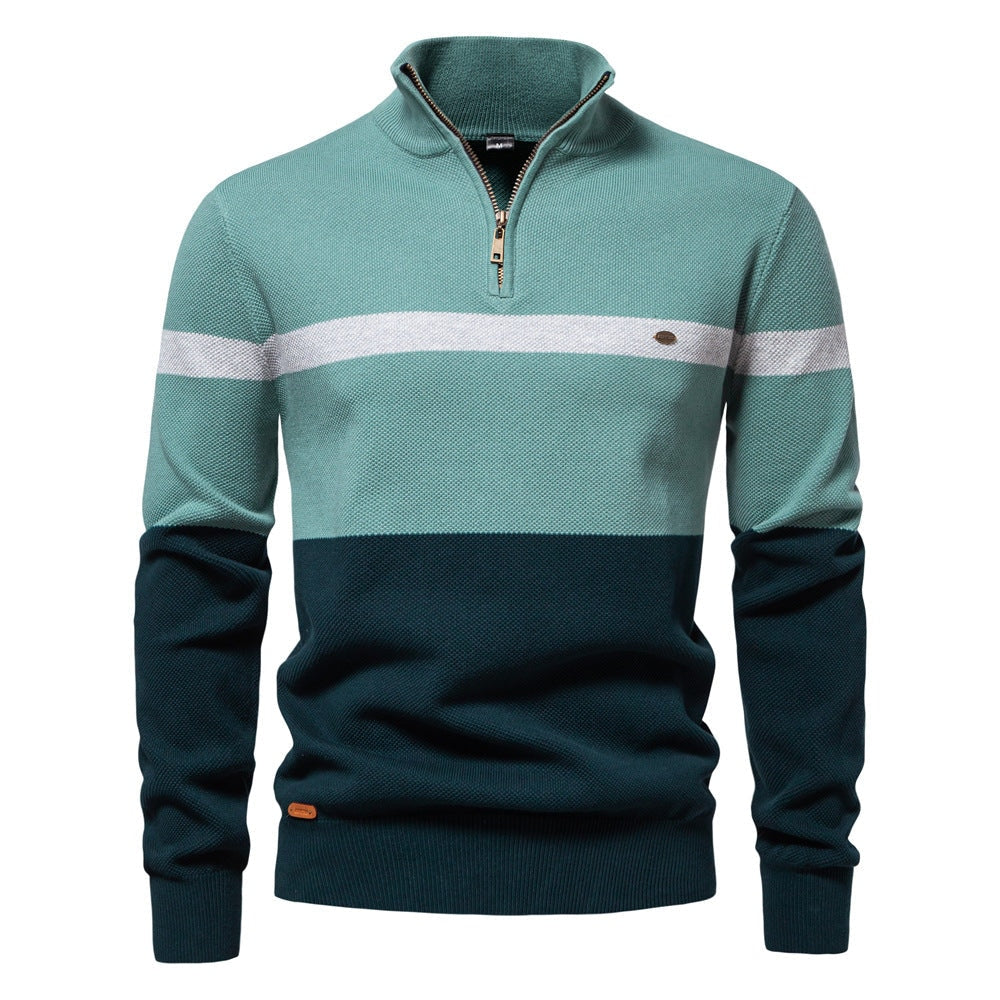 Pull pour hommes avec col montant et fermeture éclair — 5