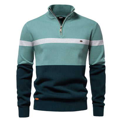 Pull pour hommes avec col montant et fermeture éclair — 5