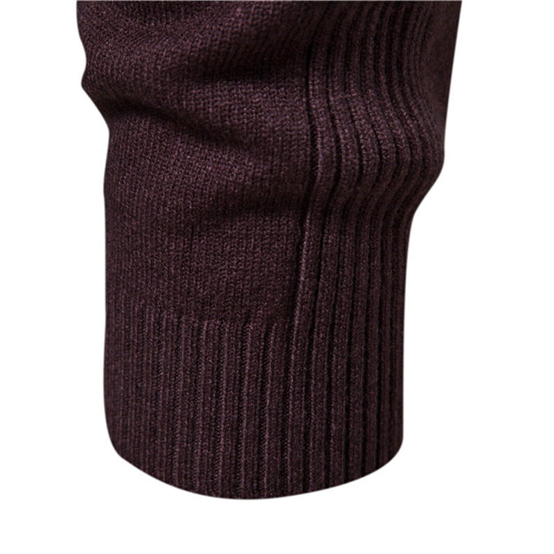 Pull à col roulé pour hommes en doux matériau tricoté avec une fine structure côtelée — 13