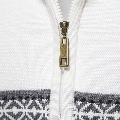 Pull pour hommes avec fermeture éclair moderne et motifs colorés attrayants — 4