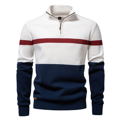 Pull pour hommes avec col montant et fermeture éclair — 6