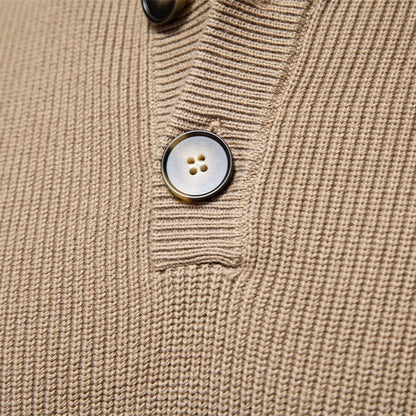 Pull pour hommes avec patte de boutonnage et motif structuré — 4