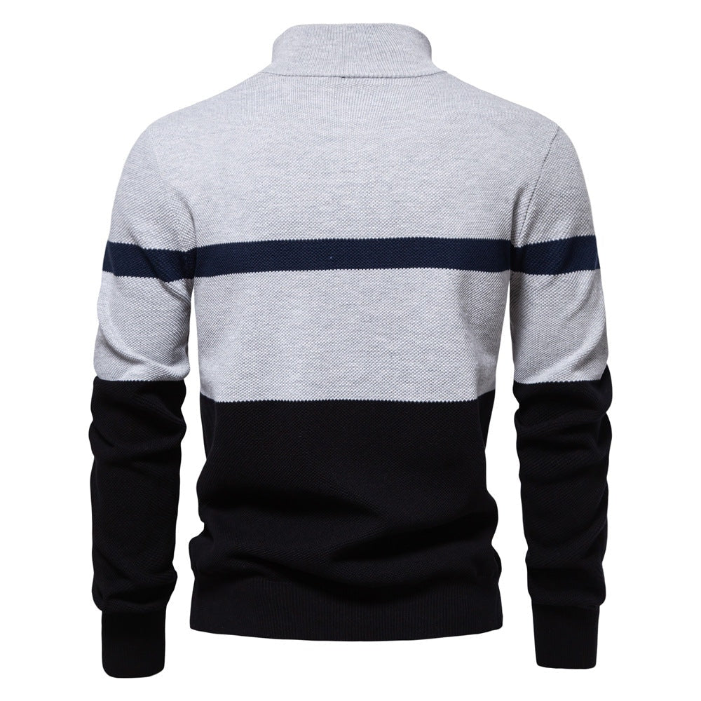 Pull pour hommes avec col montant et fermeture éclair — 2