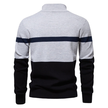 Pull pour hommes avec col montant et fermeture éclair — 2