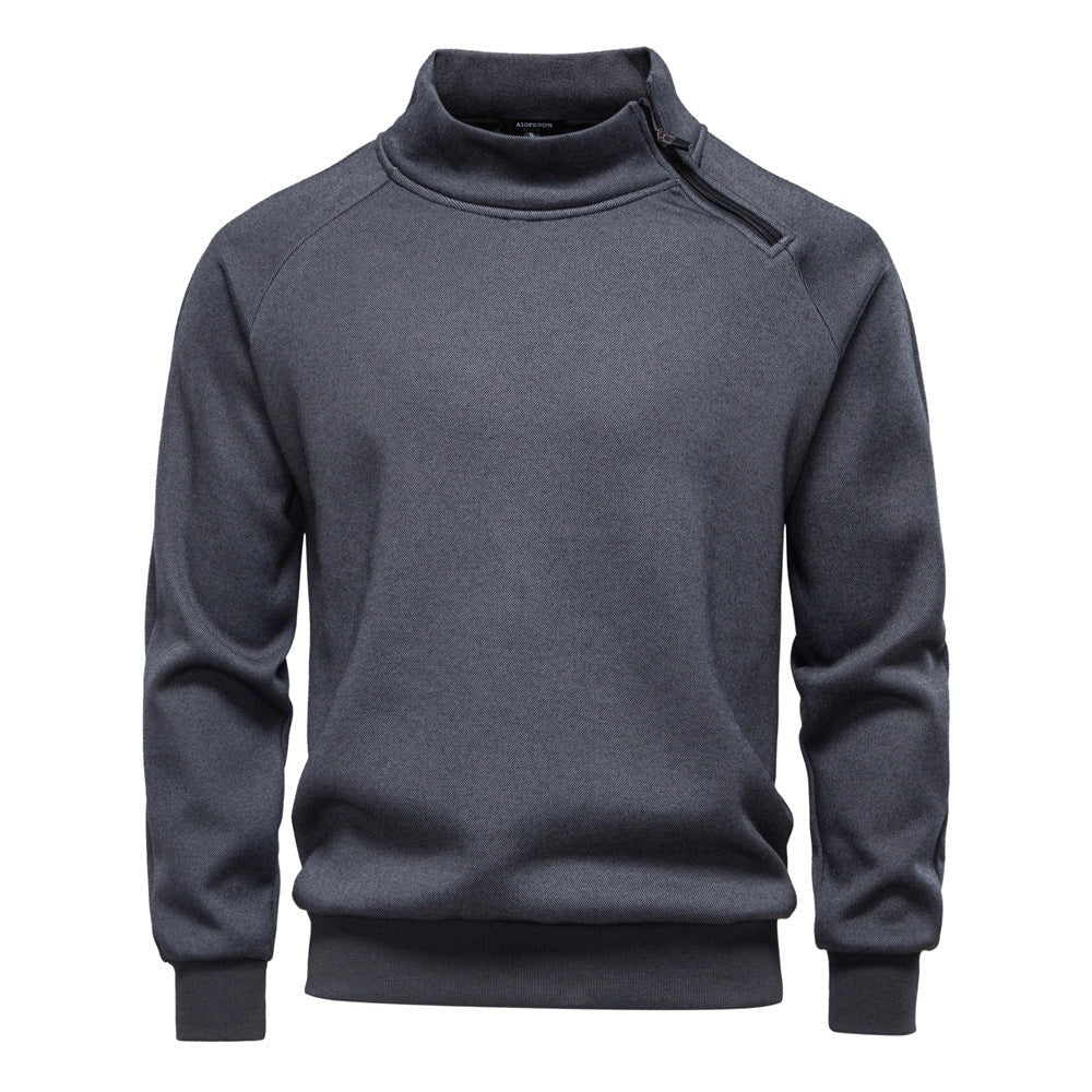 Pull pour hommes avec col montant et fermeture éclair pratique — 6