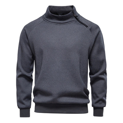 Pull pour hommes avec col montant et fermeture éclair pratique — 6