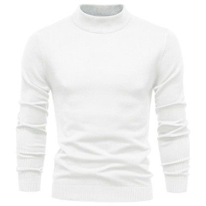 Pull à col roulé pour hommes en doux matériau tricoté avec une fine structure côtelée — 15