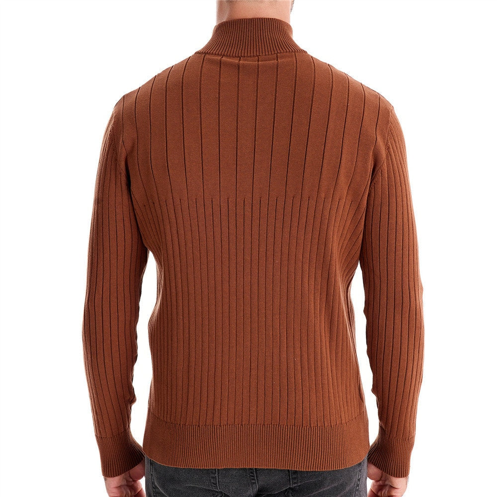 Pull homme avec demi-zip et structure côtelée — 4
