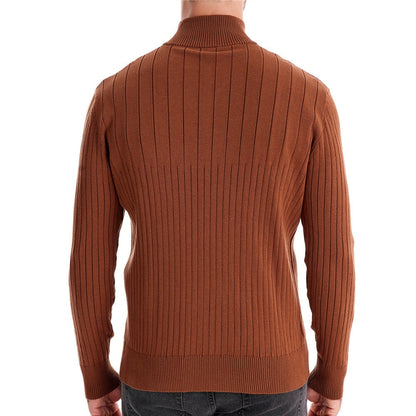 Pull homme avec demi-zip et structure côtelée — 4