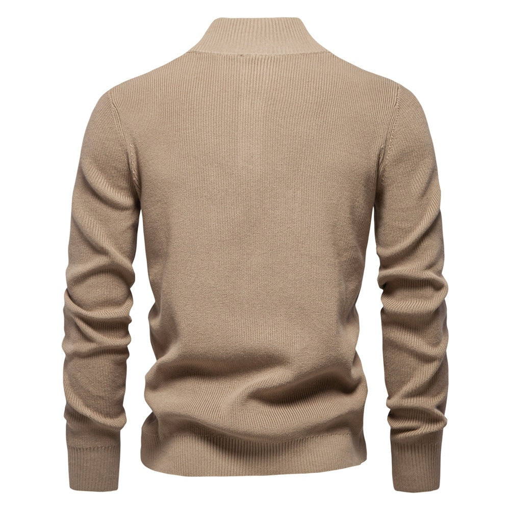 Pull pour hommes avec patte de boutonnage et motif structuré — 5