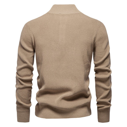 Pull pour hommes avec patte de boutonnage et motif structuré — 5