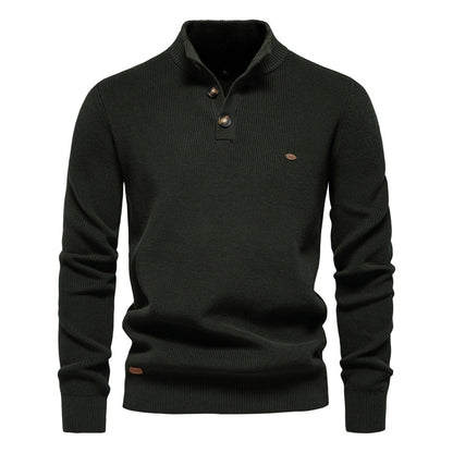 Pull pour hommes avec patte de boutonnage et motif structuré — 9