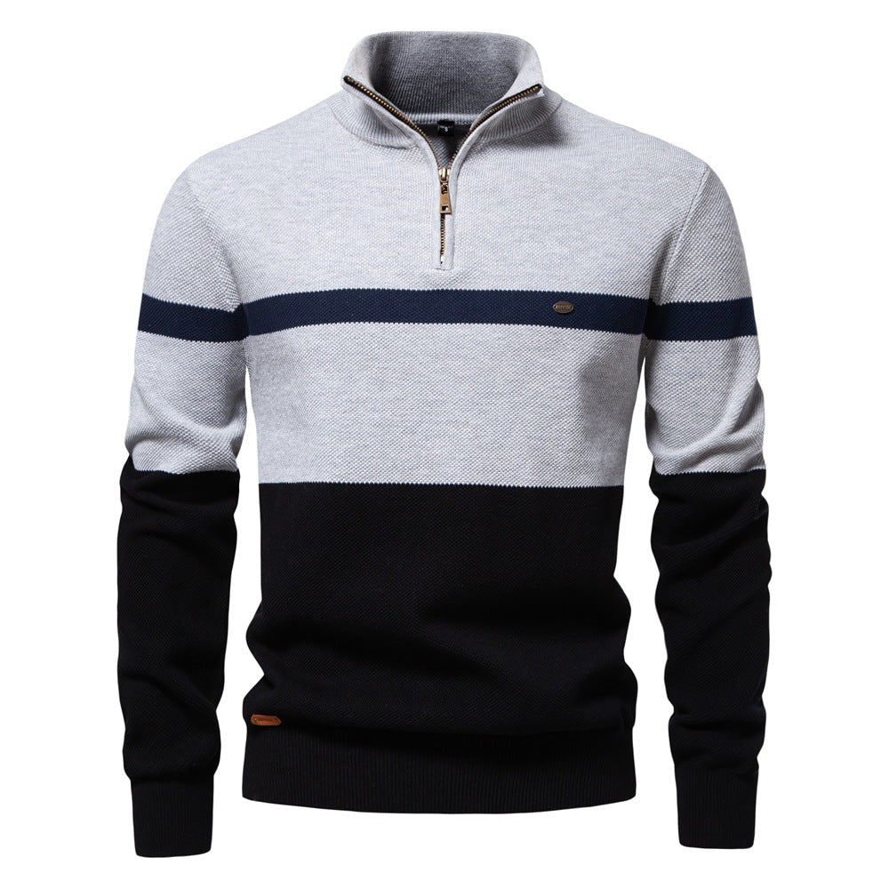 Pull pour hommes avec col montant et fermeture éclair — 7