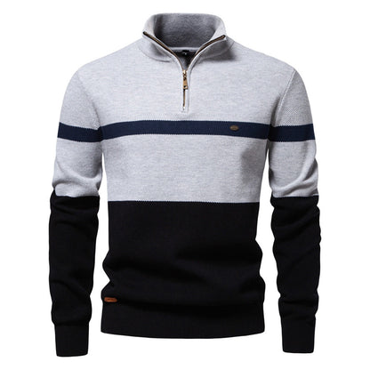 Pull pour hommes avec col montant et fermeture éclair — 7