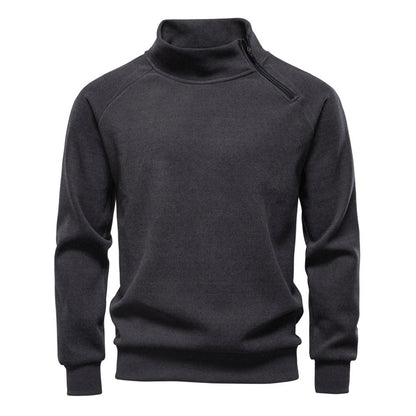 Pull pour hommes avec col montant et fermeture éclair pratique — 5