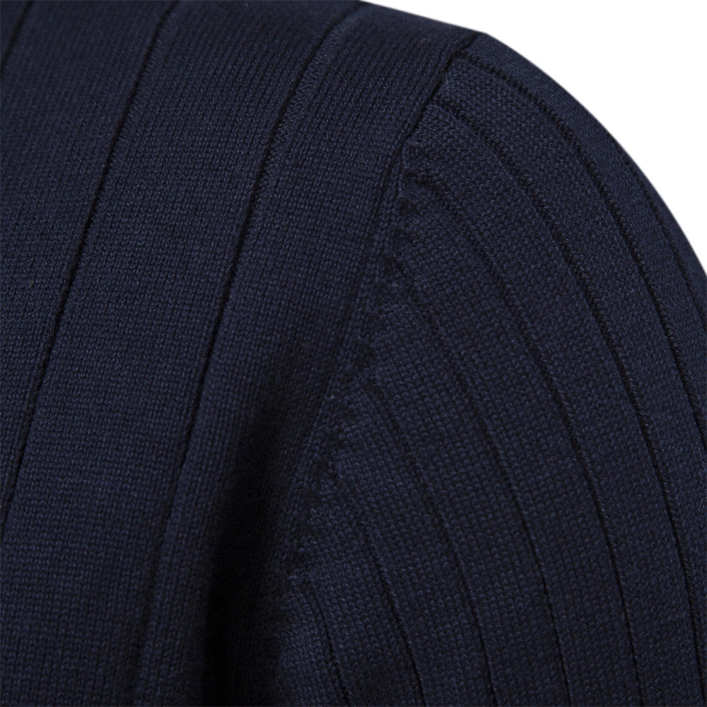 Pull homme avec demi-zip et structure côtelée — 5