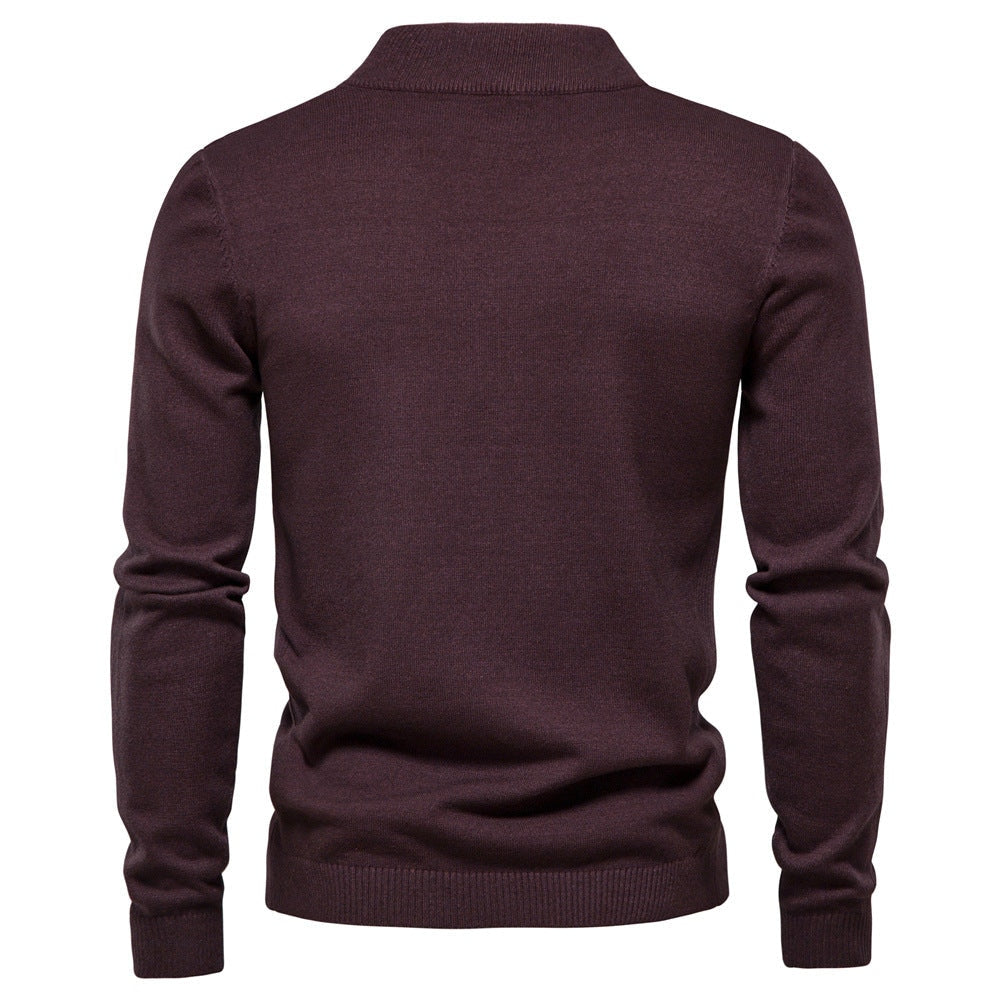 Pull à col roulé pour hommes en doux matériau tricoté avec une fine structure côtelée — 11