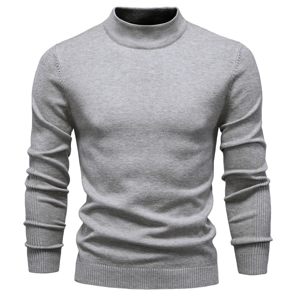 Pull à col roulé pour hommes en doux matériau tricoté avec une fine structure côtelée — 9