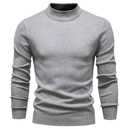 Pull à col roulé pour hommes en doux matériau tricoté avec une fine structure côtelée — 9