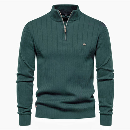 Pull homme avec demi-zip et structure côtelée — 6