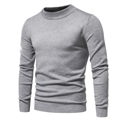 Pull à col roulé pour hommes en doux matériau tricoté avec une fine structure côtelée — 1