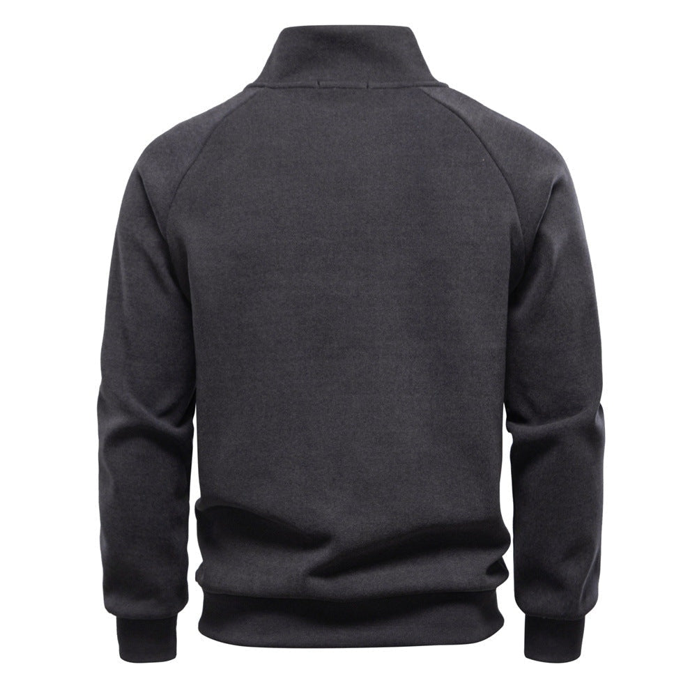 Pull pour hommes avec col montant et fermeture éclair pratique — 2