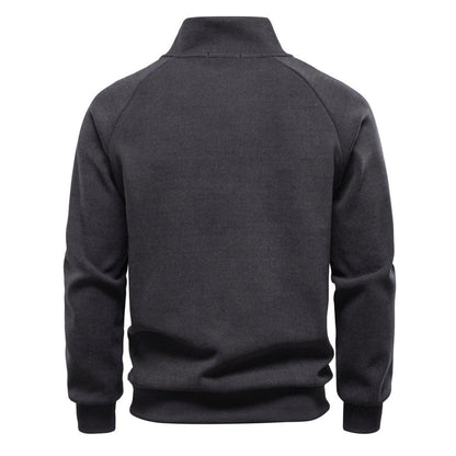 Pull pour hommes avec col montant et fermeture éclair pratique — 2