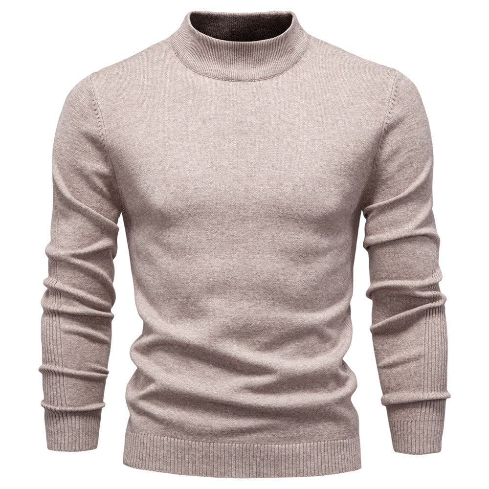 Pull à col roulé pour hommes en doux matériau tricoté avec une fine structure côtelée — 6
