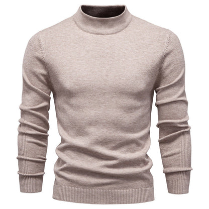 Pull à col roulé pour hommes en doux matériau tricoté avec une fine structure côtelée — 6