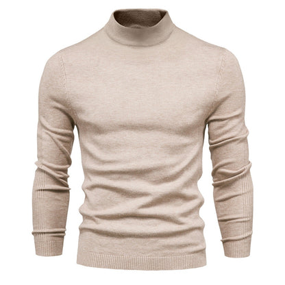 Pull à col roulé pour hommes en doux matériau tricoté avec une fine structure côtelée — 10
