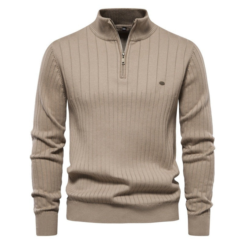 Pull homme avec demi-zip et structure côtelée — 9