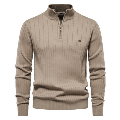 Pull homme avec demi-zip et structure côtelée — 9