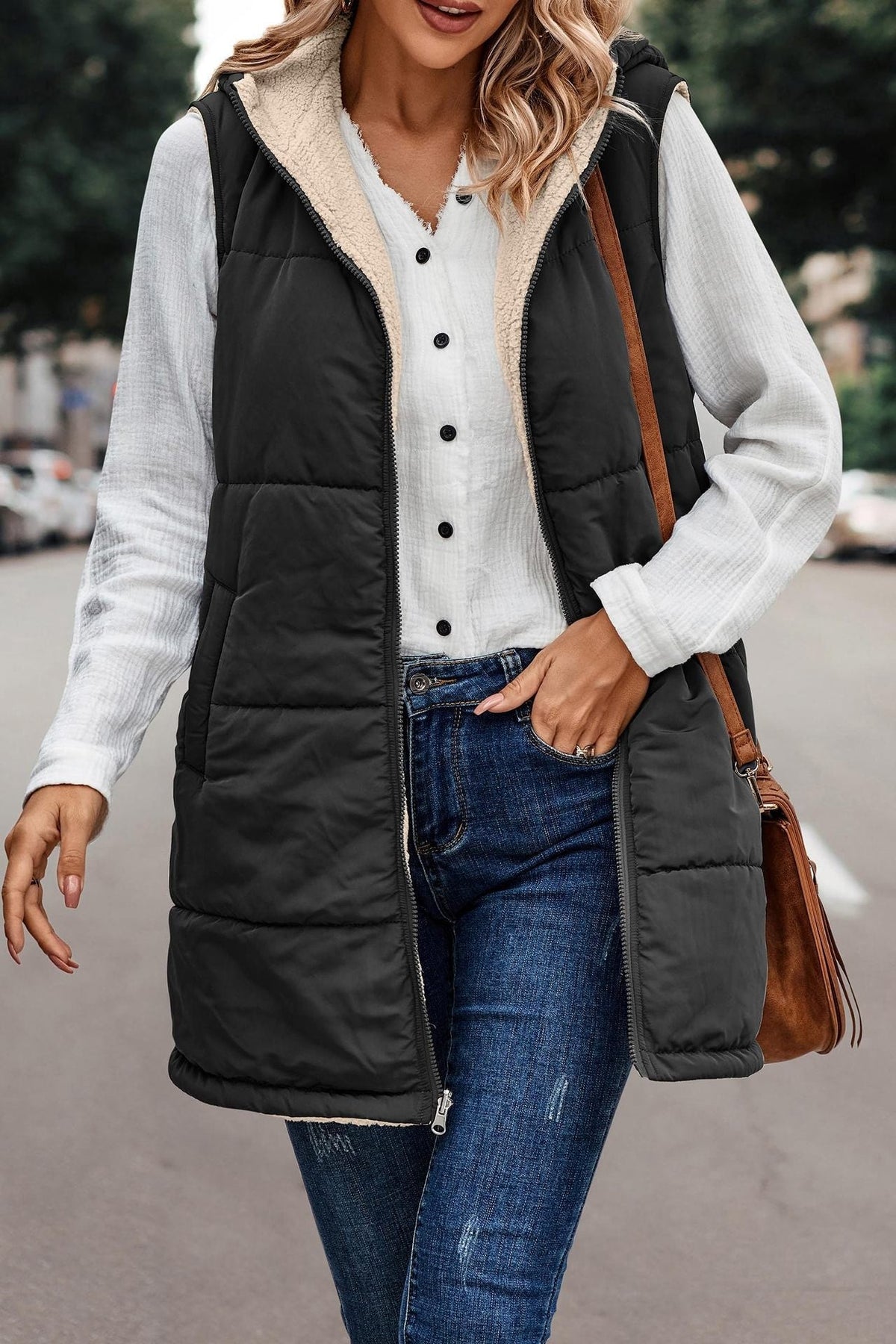 MISHELLE™ - Reversible Warm Hooded Vest — 3