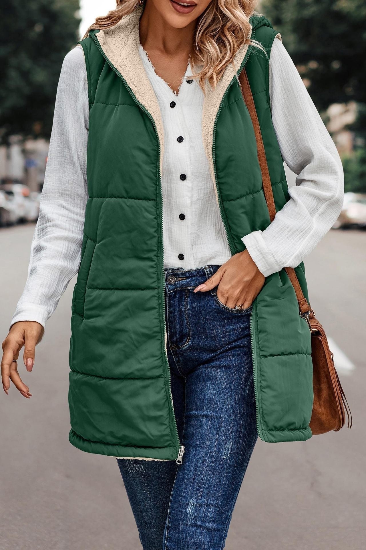 MISHELLE™ - Reversible Warm Hooded Vest — 4