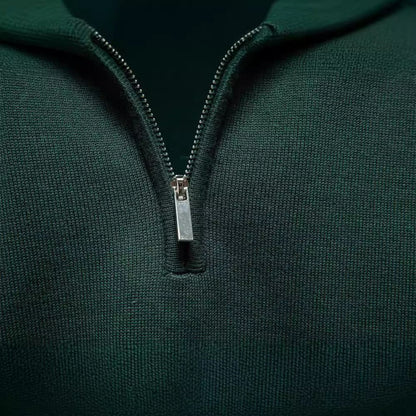 Pull pour hommes avec fermeture éclair courte et col montant à la mode — 5