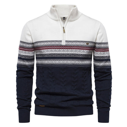 Pull pour hommes avec fermeture éclair moderne et motifs colorés attrayants — 5