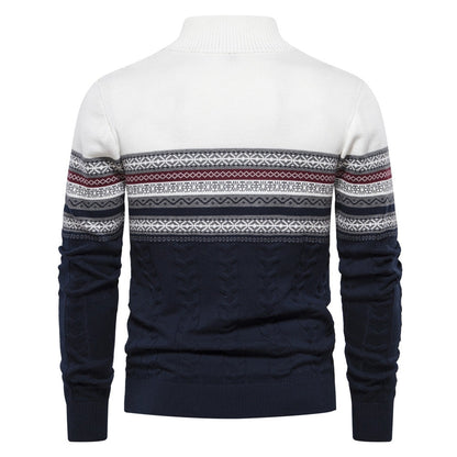 Pull pour hommes avec fermeture éclair moderne et motifs colorés attrayants — 3