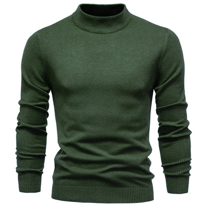 Pull à col roulé pour hommes en doux matériau tricoté avec une fine structure côtelée — 8